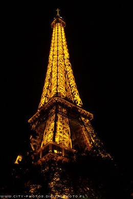 Eiffel Tower night in Paris 